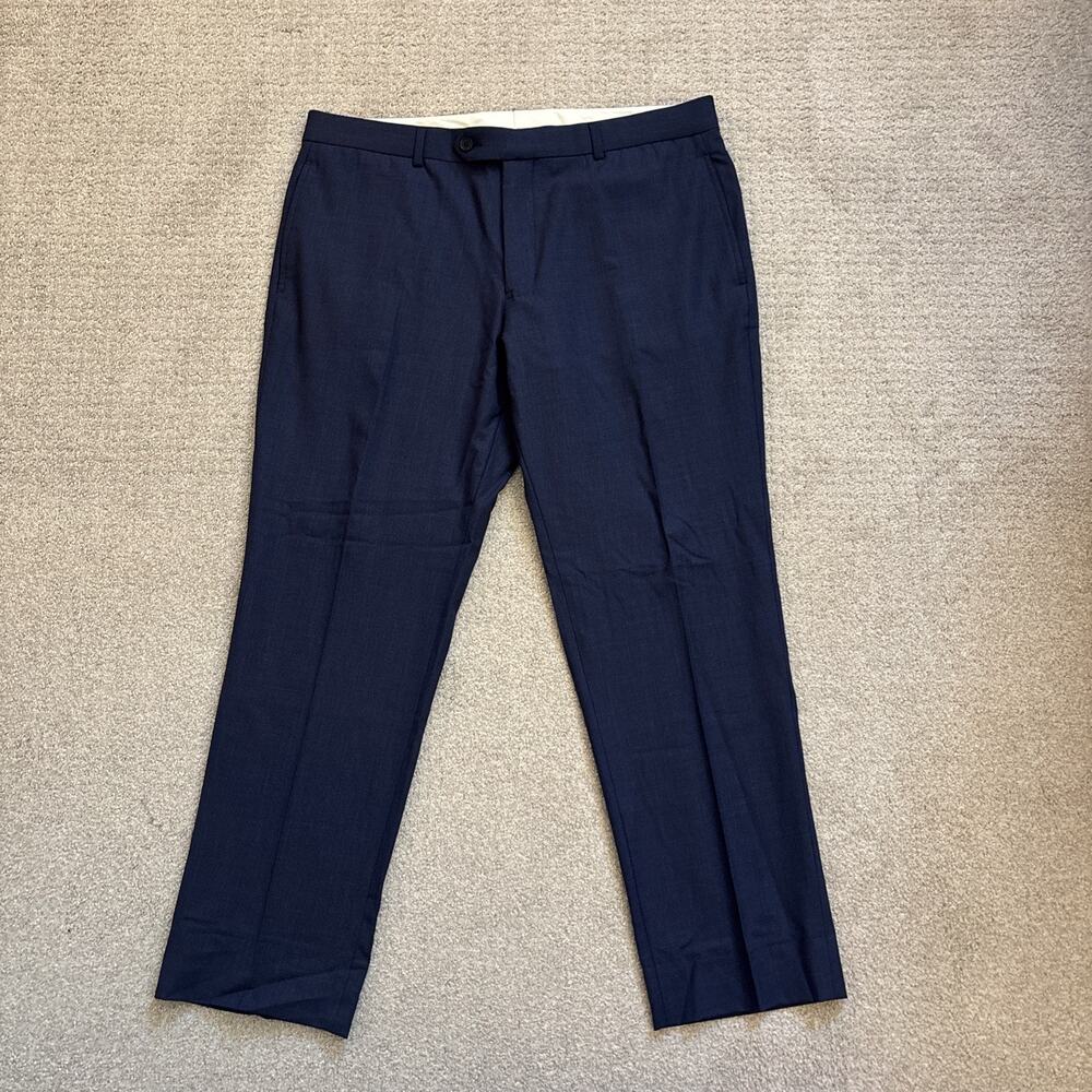 Brooks Brothers Pants Mens 36/30 Blue Dress Wool Flat Front Straight Classic